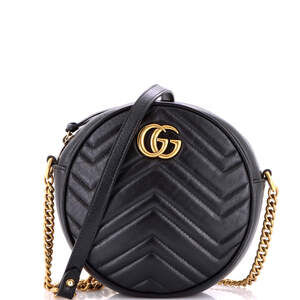 Gucci Mini GG Marmont Round Shoulder Bag Matelasse Leather